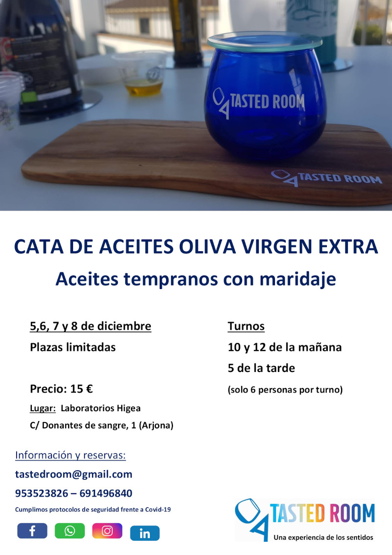Cata presencial aceite oliva virgen extra, Diciembre 2020, cartel